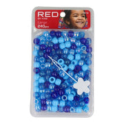 Red Kiss L Hair Beads 240 Pieces Blue Assorted
