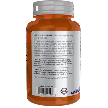 Now Foods Sports D-Ribose 750mg 120 Vcaps