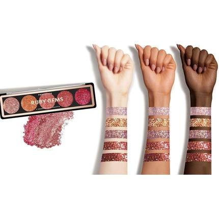 Profusion Cosmetics Ruby Gems 5 Shade Glitter Eyeshadow Palette