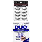 ARDELL False Eyelashes Wispies Black Medium Volume Medium Length Feathery Full Bold Voluminous Invisiband Eyelashes Vegan-Friendly Cruelty-Free + Ardell Duo Quick-Set Clear 5g
