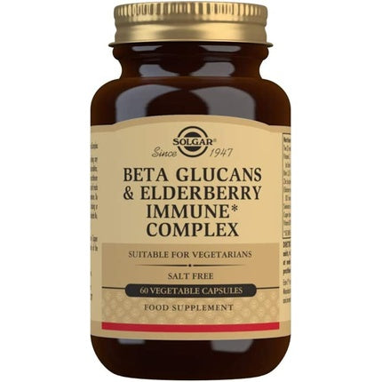 Solgar Beta Glucans & Elderberry Immune Complex Vegetable Capsules 60 Capsules - Immune Supportive Nutrients - Vegetarian and Gluten Free