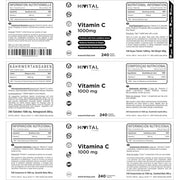 Vitamin C 1000mg Ascorbic Acid 240 Vegan Tablets
