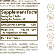 Solgar Magnesium Citrate Tablets 60 Count