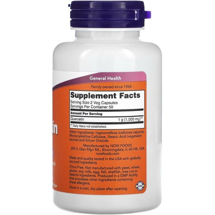 Now Quercetin 500mg 100 Veg Capsules