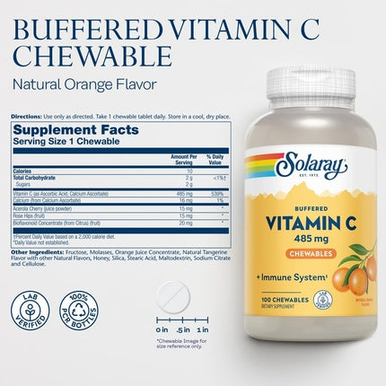 Solaray Vitamin C485 Chewable Orange 100 CT