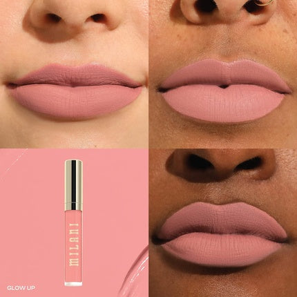 Milani Stay Put Longwear Liquid Lipstick Smudge-Proof Kiss-Proof and Fade-Resistant Formula for All-Day Wear Glow Up