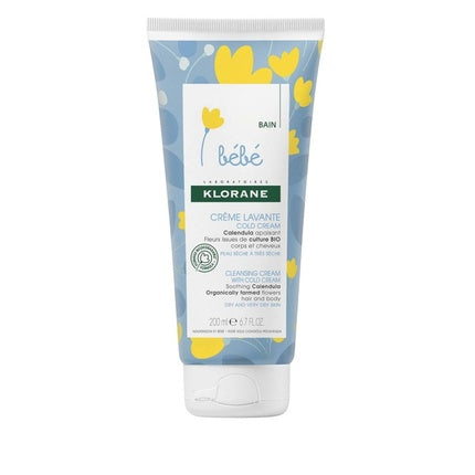 Klorane Calendula Bio Cleansing Cream With Cold Cream For Baby For Body And Hair Dry And Very Dry Skin 2