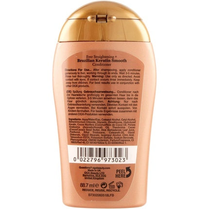 Ogx Ever Straightening Brazilian Keratin Smooth Travel Size Conditioner 88.7ml