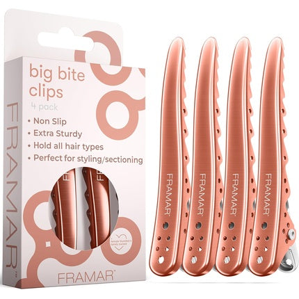 Framar Rose Gold Sectioning Hair Clips Professional Crocodile Clips