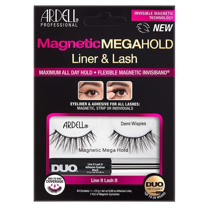ARDELL Magnetic Megahold Demi Wispies Magnetic Eyelashes with Magnetic Eyeliner - Vegan and Reusable