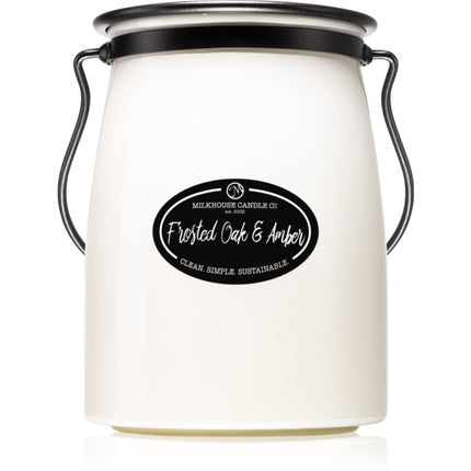 Milkhouse Candle Co. Creamery Frosted Oak & Amber scented candle - Butter Jar 624 g