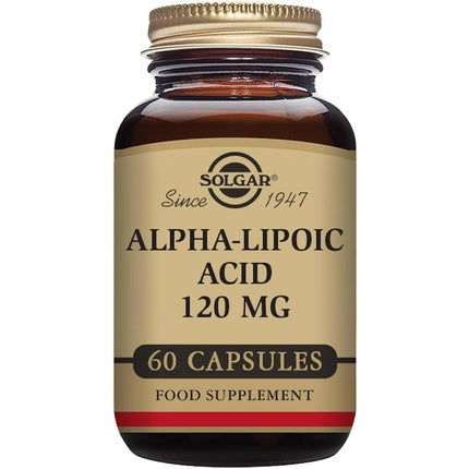 Solgar Alpha-Lipoic Acid 120mg Vegetable Capsules - Fatty Acid Health Supplement