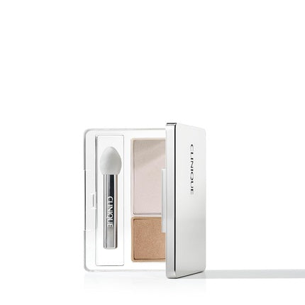 Clinique All About Shadow Duo Eye Shadow Makeup Safe For Sensitive Eyes Seashell Pink/Fawn Satin Shimmer