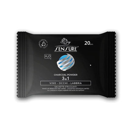 Sensure Cleansing Wipes With Charcoal And Vegetal Extracts - Pack Of 20