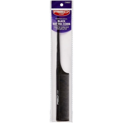 Red Professional Rat Tail Comb Black