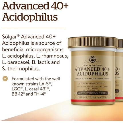 Solgar Advanced 40+ Acidophilus Vegetable Capsules 120 Count