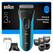 Braun Series 3 Electric Shaver With Beard Trimmer Attachment Wet & Dry 3010bt Blue