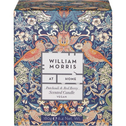 William Morris At Home Strawberry Thief Scented Candle with Red Berry and Patchouli