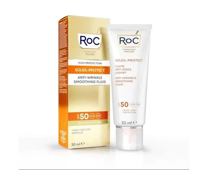 Roc Soleil Protect Solar Fluid For Face Spf 50 Antiwrinkle Smoothing 50ml