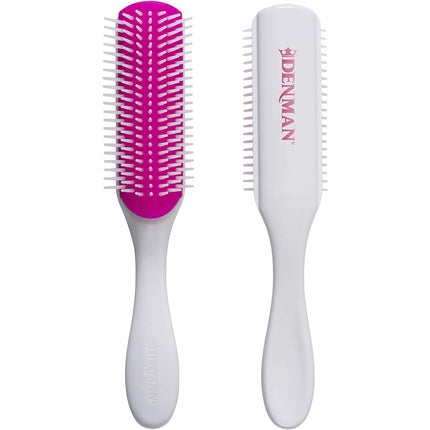 Denman Curly Hair Brush D3 Cherry Blossom 7 Row Styling Brush for Detangling Separating Shaping and Defining Curls