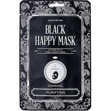 Vican Kocostar Black Happy Mask - Cleansing Face Mask With Charcoal, 1 Piece