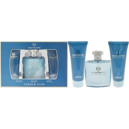 Sergio Tacchini Ocean Club Gift Set Eau De Toilette 100ml Shower Gel 100ml Aftershave Balm 100ml