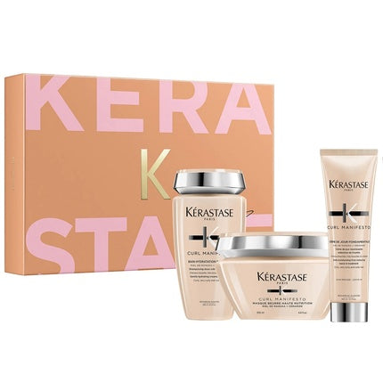 Kerastase Curl Manifesto Hydrating Shampoo For Curls 250ml + Nourishing Mask For Curly And Wavy Hair 200ml + Hydrating Cream For Curls 150ml