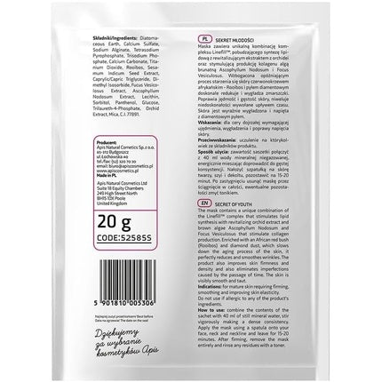 Apis Secret of the Youth Filling and Firming Algae Mask with African Red Bush