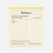 Biodance Radiant Vita Niacinamide Real Deep Mask 1 Box 34g X 4 Pieces