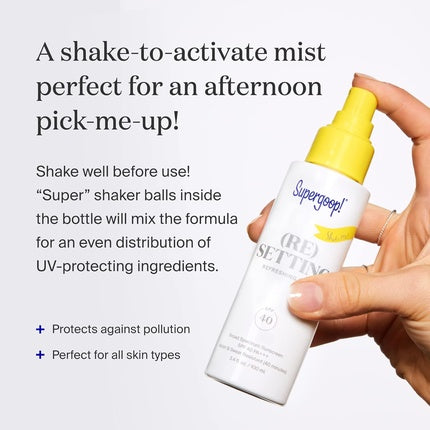 Supergoop! Resetting Refreshing Mist 1 Fl Oz SPF 40 PA+++ Facial Mist