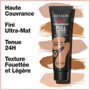 Revlon ColorStay Full Cover Longwear Matte Foundation Heat & Sweat Resistant Lightweight Face Makeup 30ml 330 Natural Tan