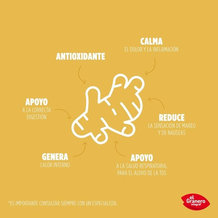 El Granero Integral Organic Ginger Dietary Supplement 90 Capsules