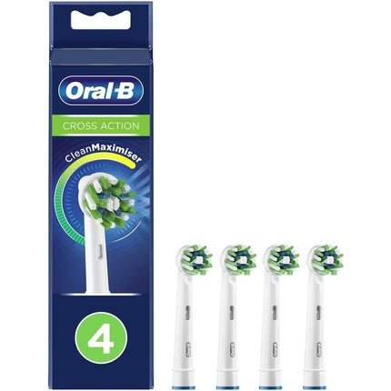 Oral-B Cross Action Electric Toothbrush Head with CleanMaximiser Technology Pack of 4