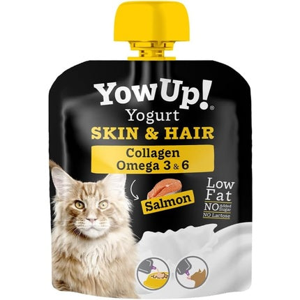 Yowup! Cat Skin & Hair Yogurt Pouch with Fish Oil & Collagen 85gm - Pack of 10