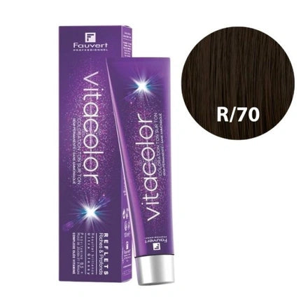 Fauvert Vitacolor Gloss Tone On Tone Hair Color R/70 Intense Brown - 100ml