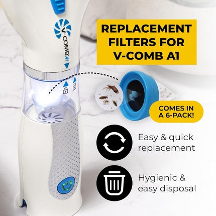 A1/Supra Capture Filter Compatible with V-Comb A1 & Supra Lice Removal - Pack of 6