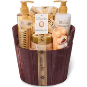 CESTA Regalo Madera COSMÉTICA Natural Oil 7 PIEZAS