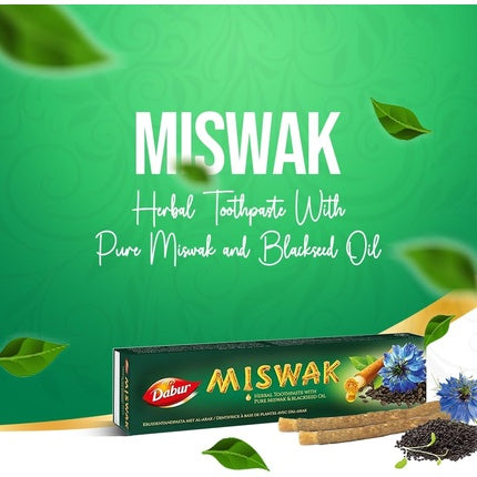 Dabur Miswak Blackseed Toothpaste 100gm Herbal Toothpaste with Pure Miswak Extract and Blackseed Blend Natural Oral Care for Fresh Breath and Healthy Gums