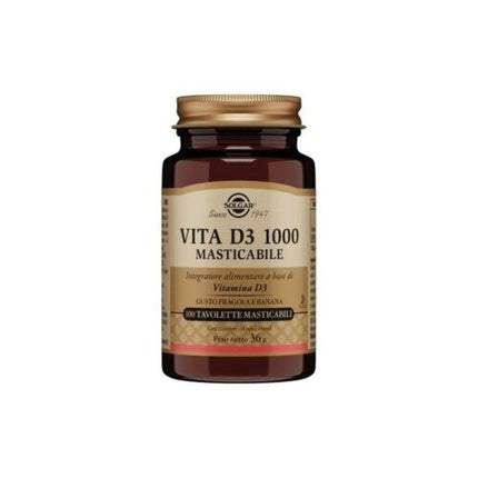 Solgar Vita D3 1000 Chewable Vitamin D3 Supplement 100 Tablets