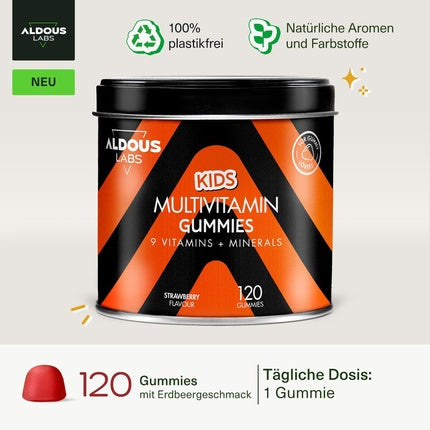 Multivitamin Gummies for Kids 120 Gummies with Natural Strawberry Flavor 12 Vitamins and Minerals Vitamins Biotin Zinc Folic Acid Iodine Choline
