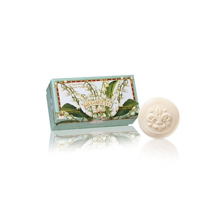 Saponificio Artigianale Fiorentino Lily of the Valley Soap Box with 6 Round Guest Soaps Carved with Florentine Lily 6 x 1.76 Ounces by Saponificio Artigianale Fiorentino Floral 50g - Pack of 6