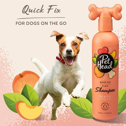 Pet Head Dog Shampoo, Quick Fix 2in1 Shampoo And Conditioner For Dogs Peach
