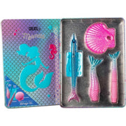 Little Mermaid Makeup Kit for Children Tattoos Marker Tattoo Stencil Mask Pestaas Lip Gloss Mirror