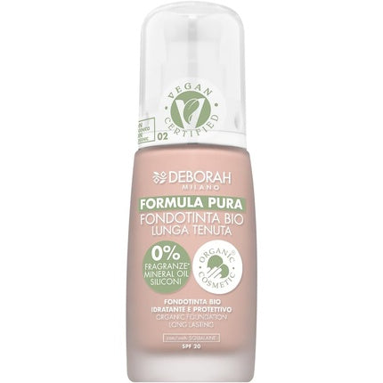 Deborah Pure Formula Bio Long Lasting Foundation N.02 Beige Coverage and Comfort