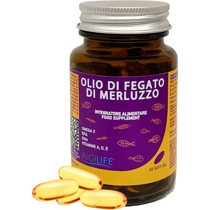 Cod Liver Oil Omega 3 Supplement Softgel Capsules with DHA and EPA