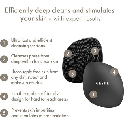 GESKE SmartAppGuided Facial Brush 4 in 1 Professional Skin Cleansing Silicone Facial Brush Gray