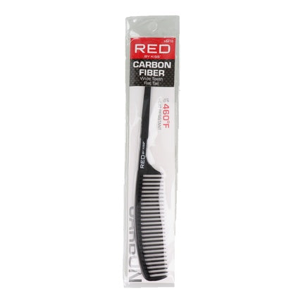 Red Kiss Carbon Wide Teeth Rat Tail Comb