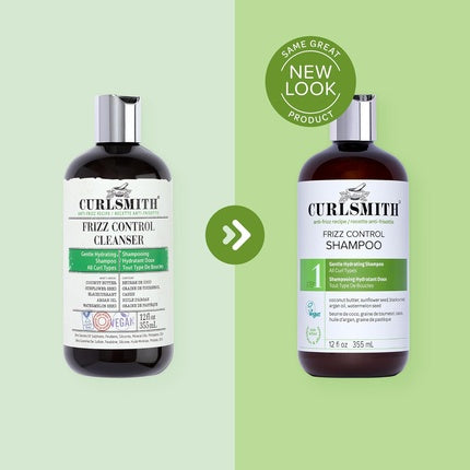 Curlsmith Frizz Control Cleanser Gentle Hydrating Hair Shampoo for All Curls