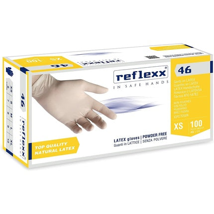 Reflexx R46 Latex Gloves Powder Free Amber Size L