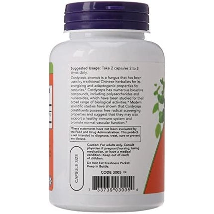 Now Foods Cordyceps 750mg 90 Vcaps